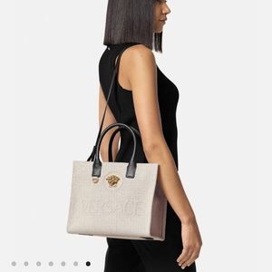 VERSACE MEDUSA CANVAS TOTE BAG (beige and gold)